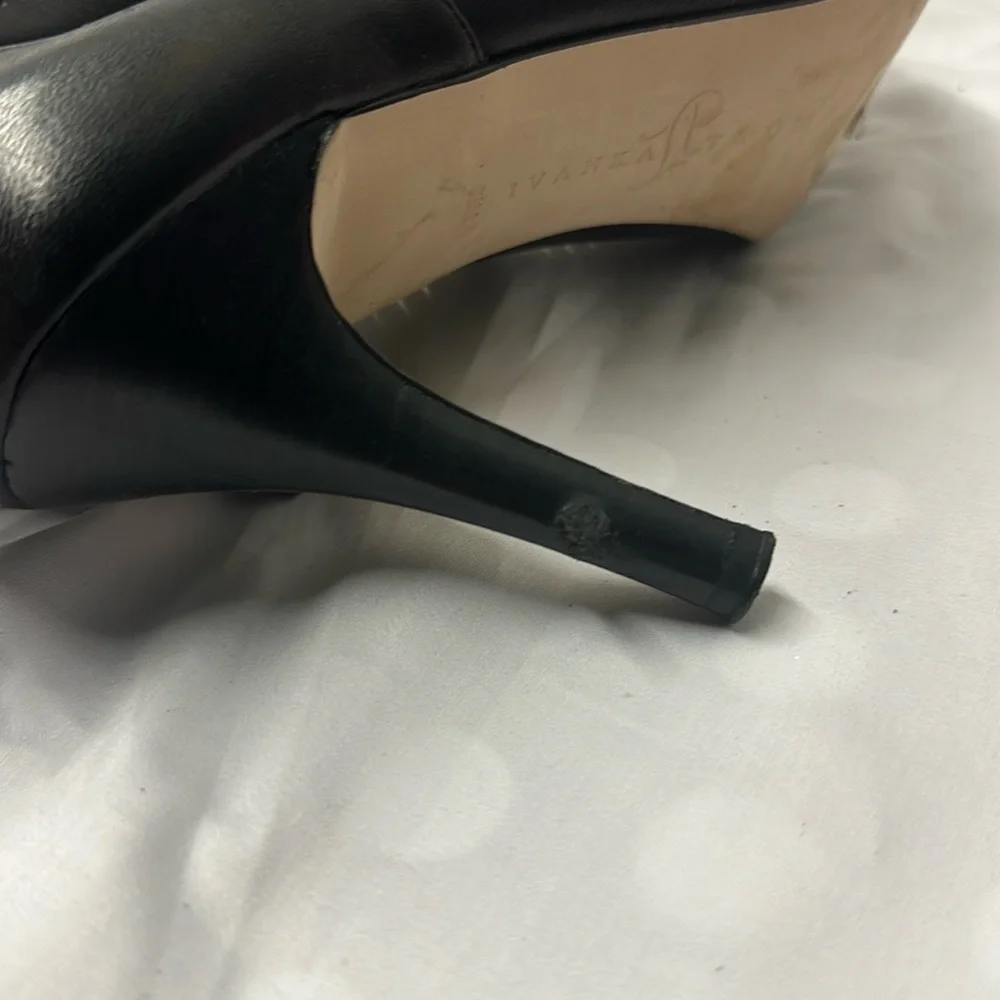 Ivanka Trump Black and White Peep-Toe Heels